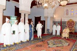 Image du Maroc Professionnelle de  Sa Majesté Mohammed VI roi du Maroc nomme de nouveaux ambassadeurs à Rabat le 20 Avril 2018.
 (Photo/ SPPR) via Jalilbounhar.com 